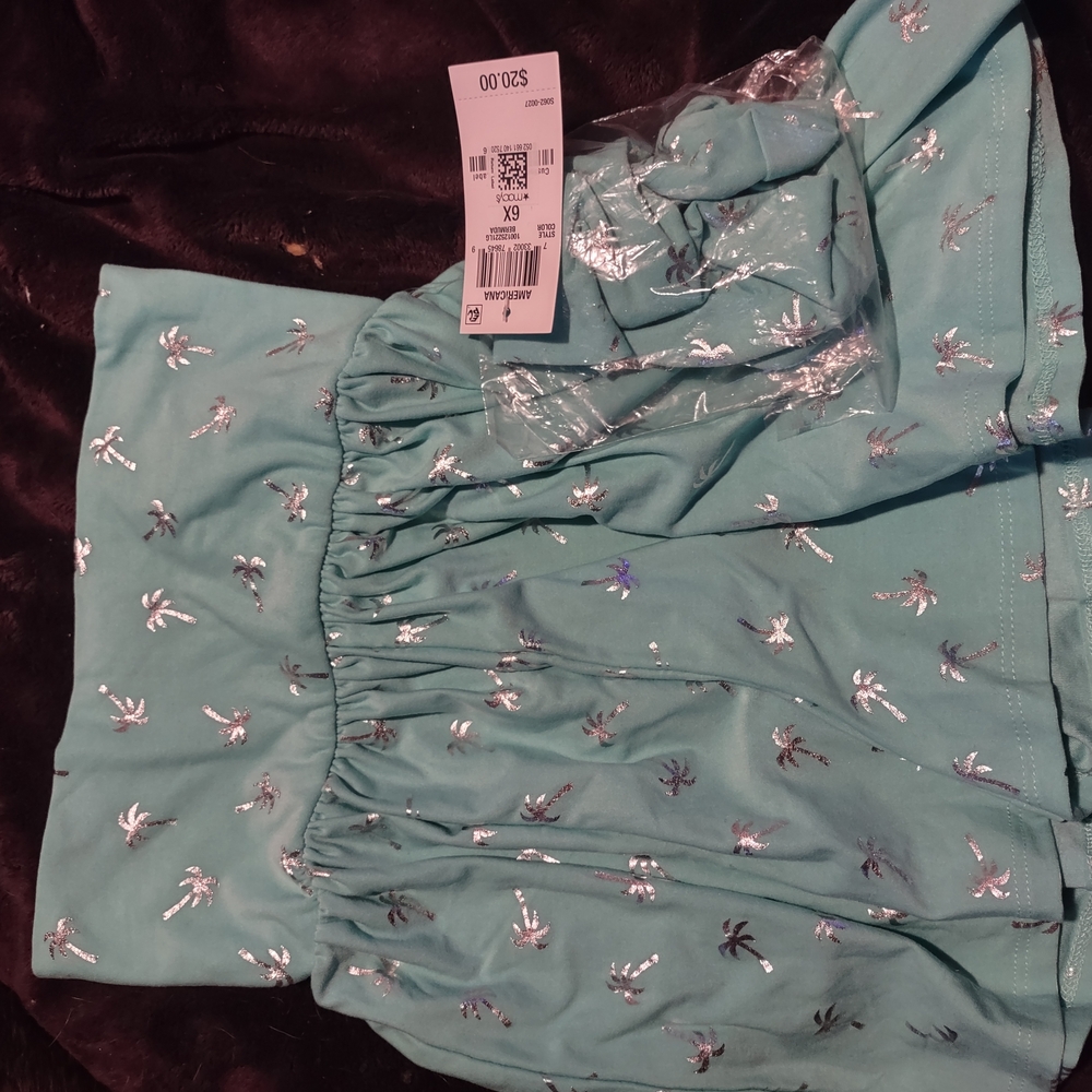 Epic Threads Aqua Skirt with Silver Accents